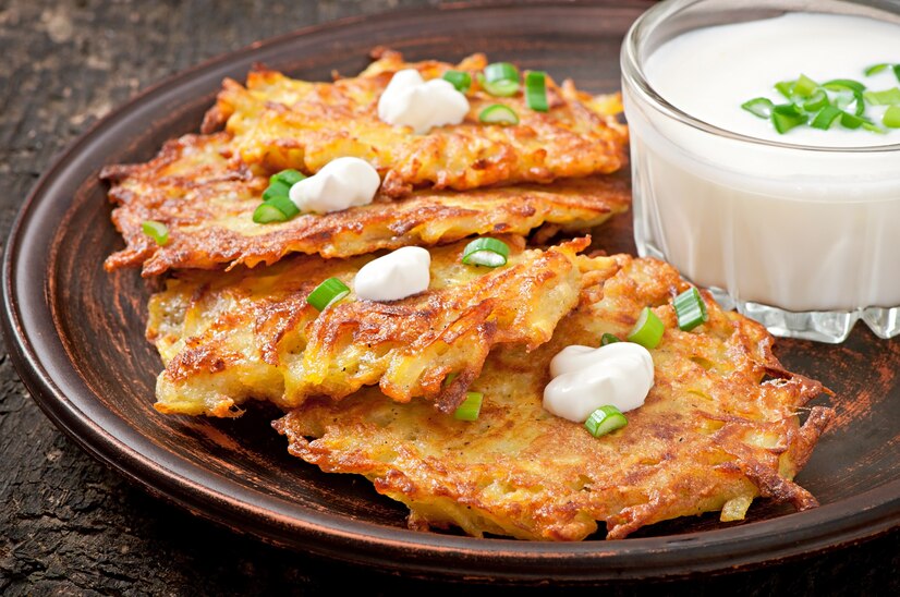 Latkes with vegetables